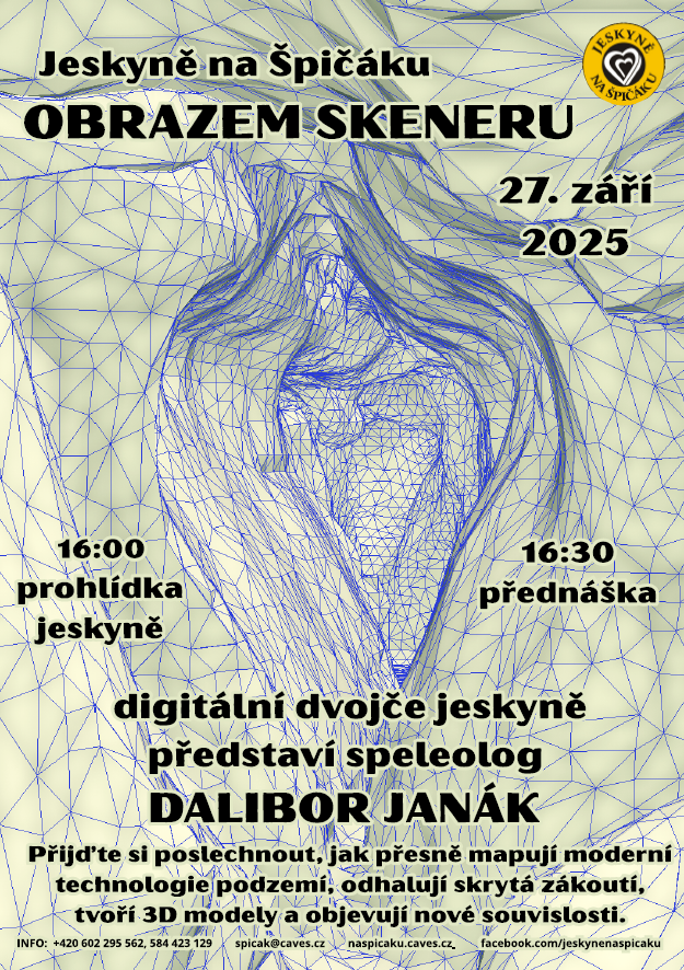 Jeskyně Na Špičáku obrazem skeneru