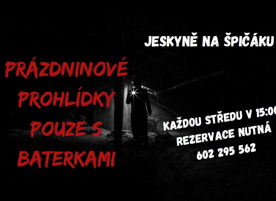 Prázdninové prohlídky Jeskyně Na Špičáku pouze s baterkami 
